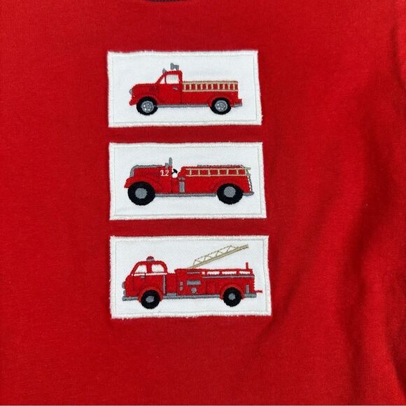 Janie and Jack Red Boys Fire Truck Reversible Tee - Picture 2 of 7